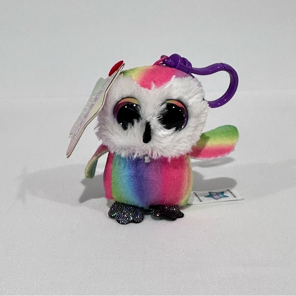 Lumo Stars Striped Owl Plush Backpack Clip